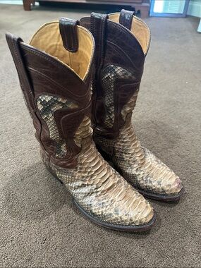 Tecovas Men's Brown Python Leather Western Boots